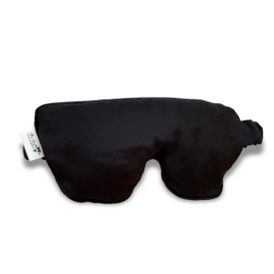 Jedwabna opaska na oczy z lawendą i bursztynami – czarna