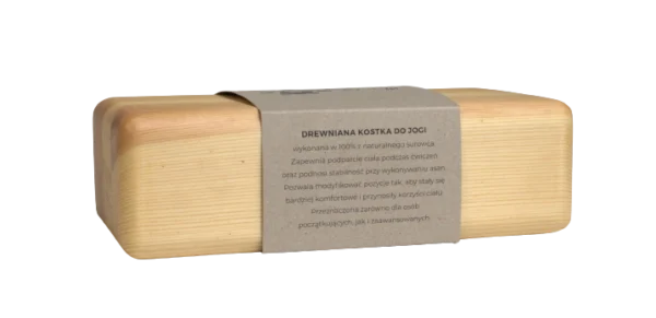 Drewniana kostka do jogi (sosna) - obrazek 3