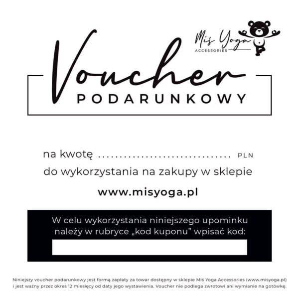 Karta podarunkowa do sklepu Miś Yoga 300 zł - obrazek 2