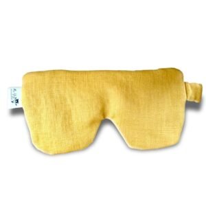 Lniana opaska na oczy z lawendą i bursztynami – miodowa