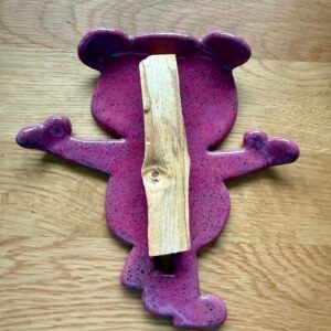 Podstawka ceramiczna Miś ciemno różowa