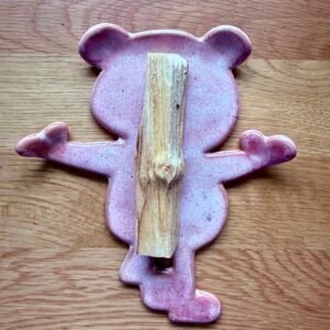 Podstawka ceramiczna Miś jasno różowa