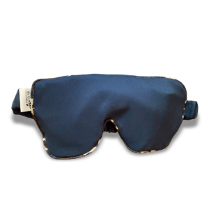 Jedwabna opaska na oczy z lawendą i bursztynami – niebieska pasley