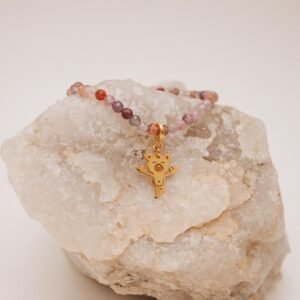 Bransoletka pozłacana z cieniowanych spineli rozmiar M