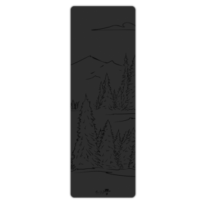 Mata do jogi z kauczuku PU frosted travel  - PRO Black Beyond The Seven Mountains 1,5 mm